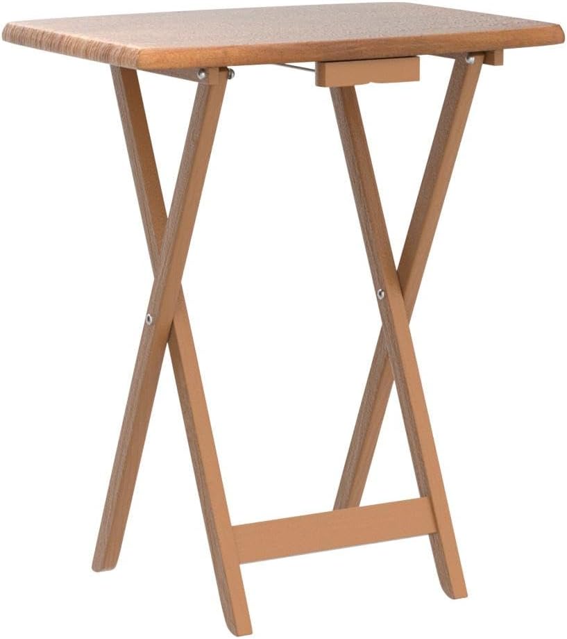 Winsome Dylan Set of 4 Oversized Foldable Snack Tables with Storage Rack | Ea...