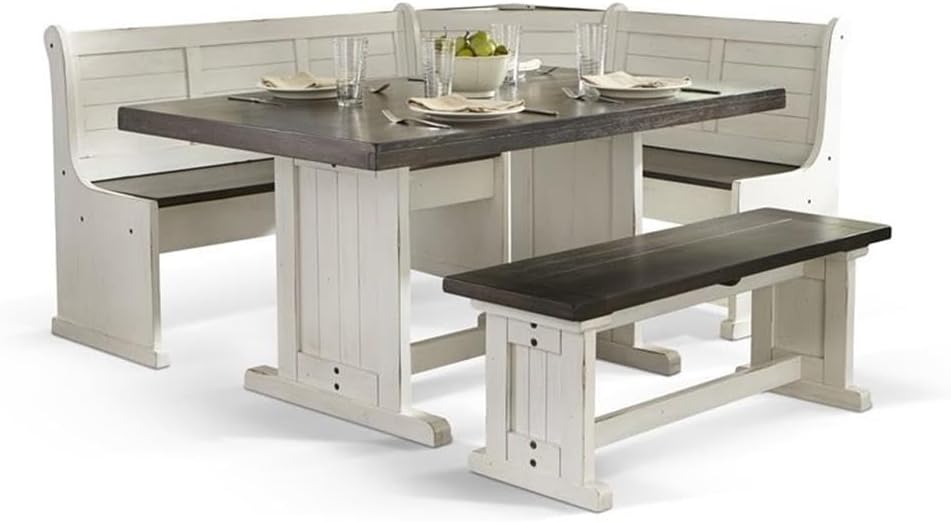 Pemberly Row 4-Pieces Dining Set Wood, Rectangular in Brown (36" H x 75&...
