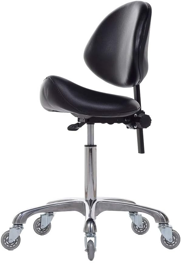 Adjustable Saddle Stool Chairs with Back Support Ergonomic for Medical Clinic...