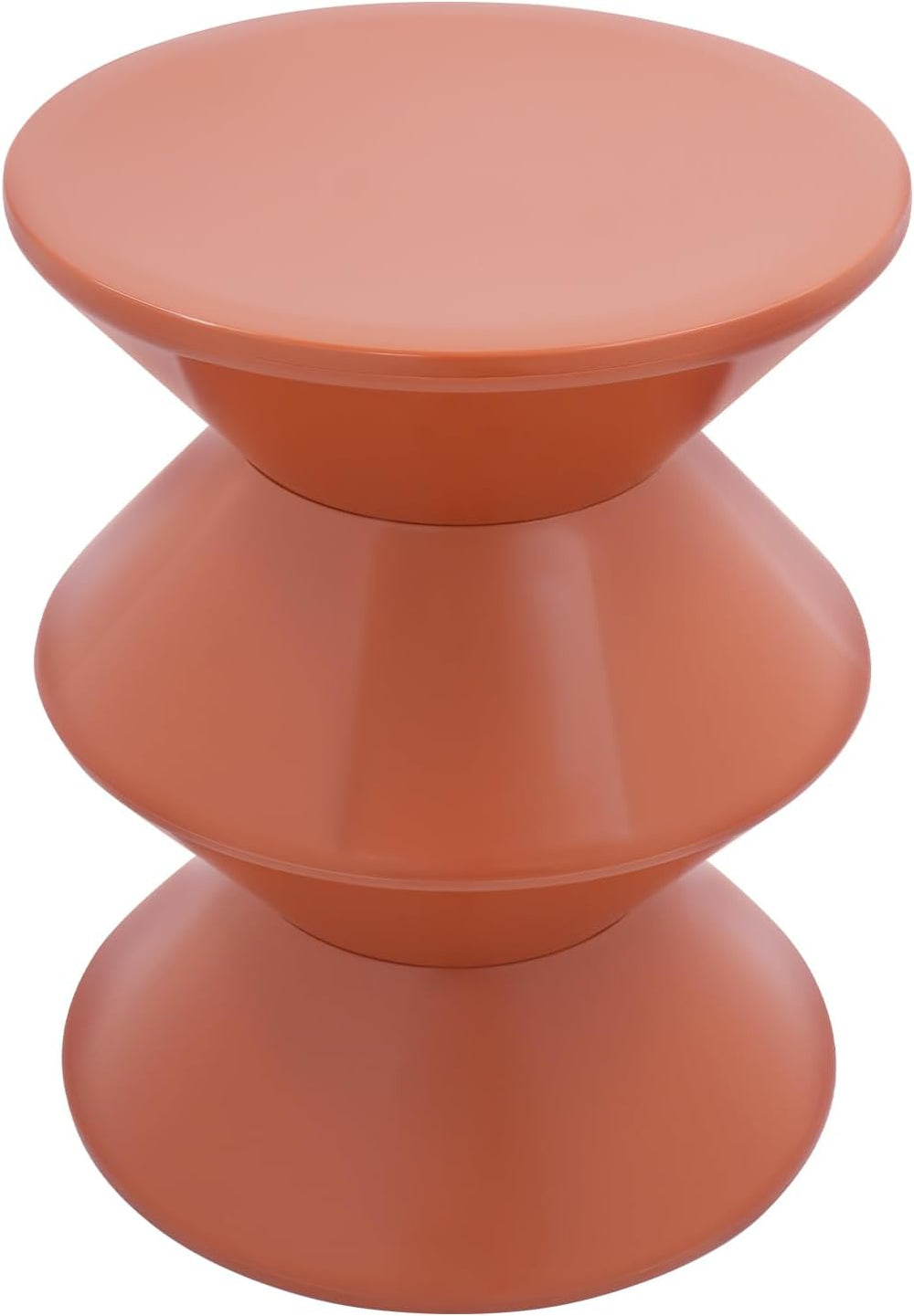Round Side Table,Modern Hourglass Shaped Accent Stool, Minimalist Sofa Side T...