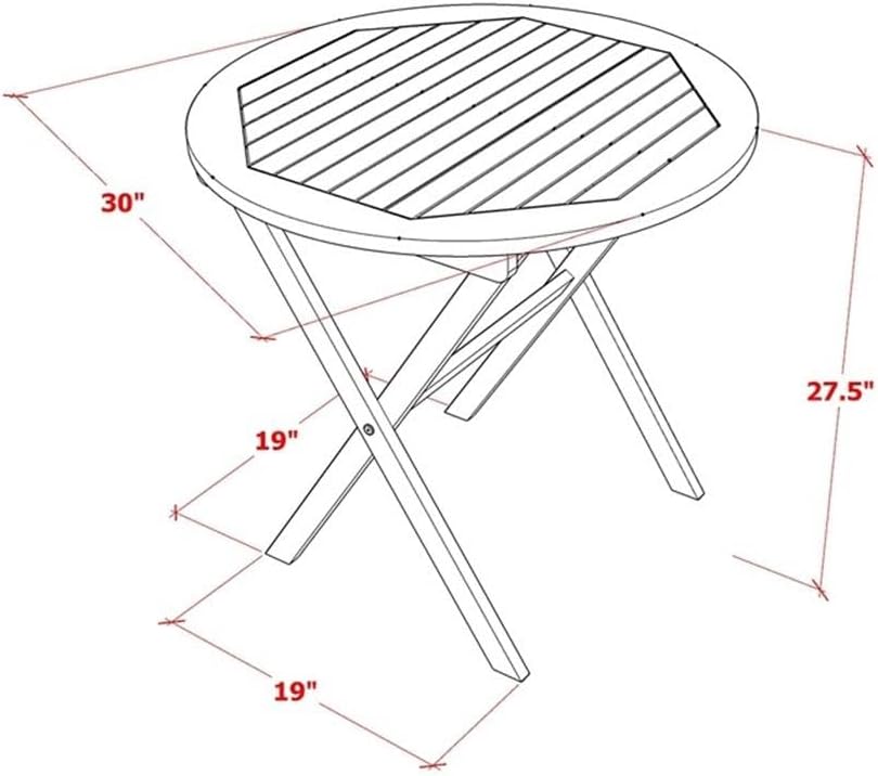 East West Furniture BMNTDNA Patio Furniture Outdoor Acacia Wood Round Coffee ...