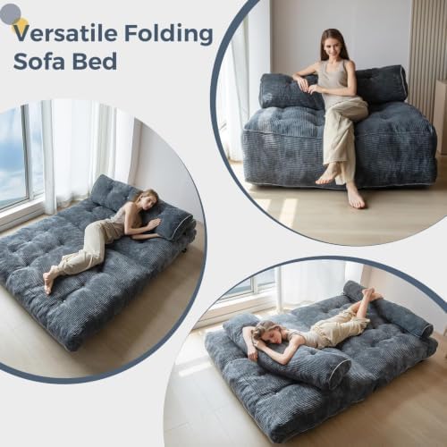 MAXYOYO Folding Sofa Bed, Convertible Chair Bed with Pillow | Foldable Couch ...