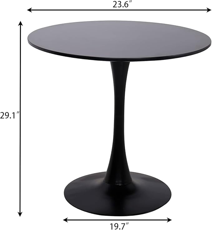 24" Round Dining Table for 2 MDF Table Top and Heavy Metal Dining Table ...