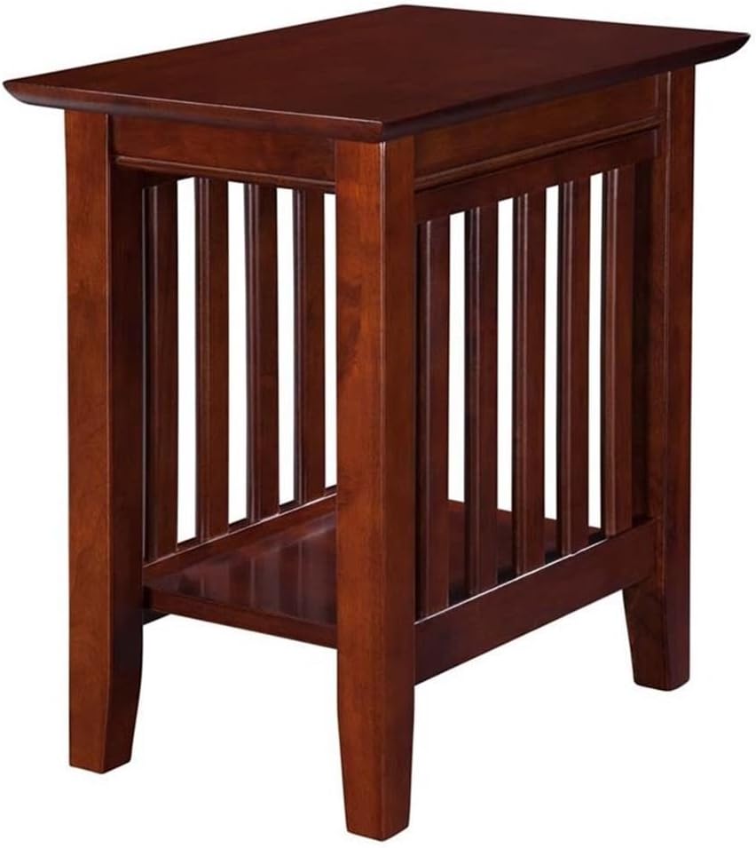 BOWERY HILL Solid Wood Chair Side Table, 22"x14"x22", Walnut F...
