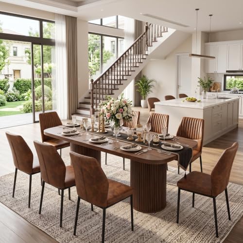 79" Dining Table Set for 8,Large Rectangular Kitchen Table Set for 8 wit...