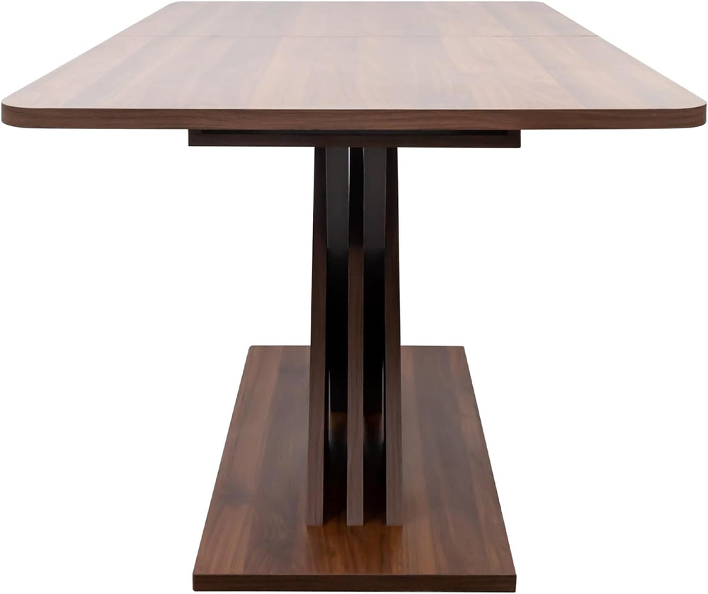 70.87'' Extendable Wood Dining Table, Modern Multifunctional Rectangl...