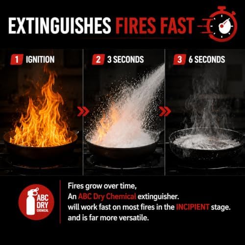 Small Fire Extinguisher for Home & Car – (4-Pack, 1.32lb Each) Portable A...