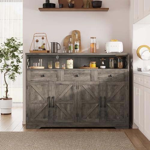 51" Farmhouse Buffet Sideboard with Storage, Kitchen Pantry Cabinet