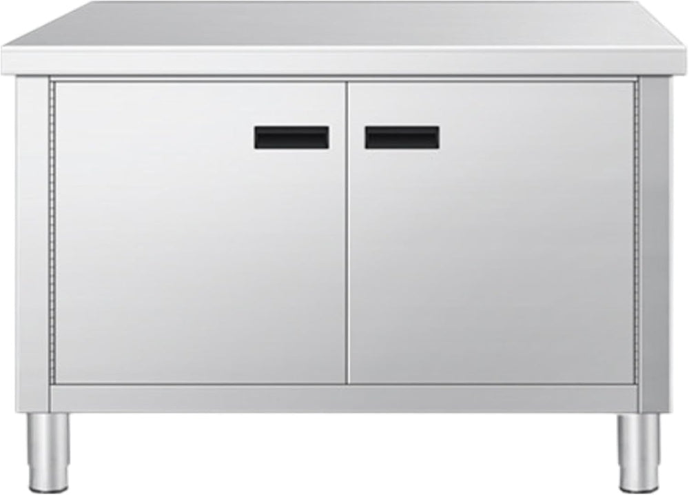 Heavy‑Duty 304 Stainless Steel Storage Work Cabinet, Commercial Prep Table wi...