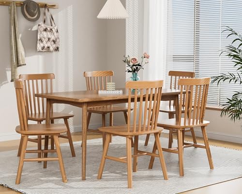 Dining Chairs Set of 4, Farmhouse Solid Wood Windsor Kitchen Chairs Set with ...