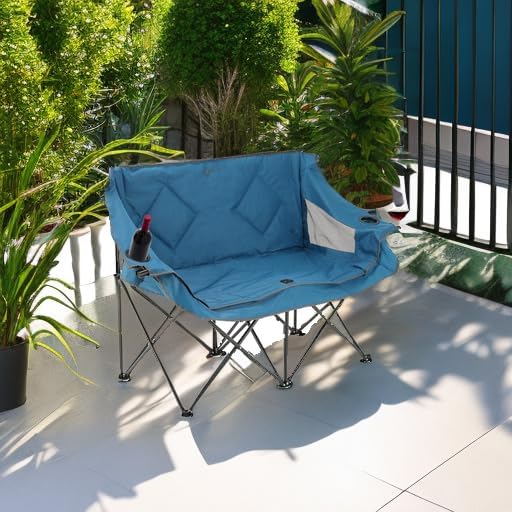 Portable Folding Double Duo Camping Chair Loveseat