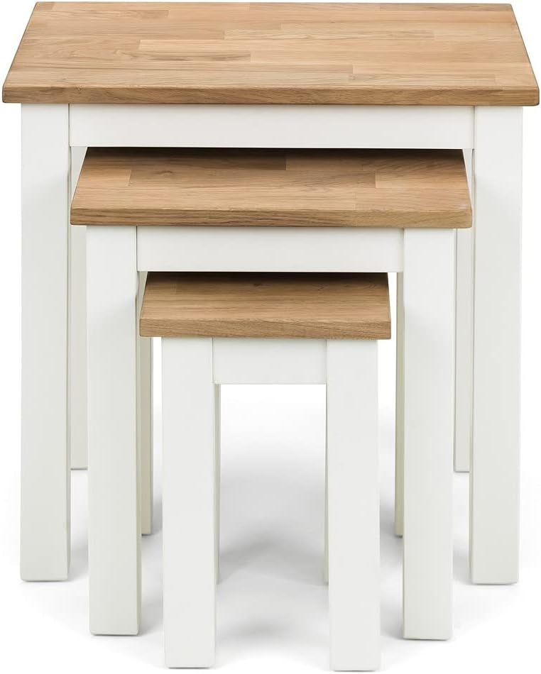 Julian Bowen Coxmoor Nest of 3 Tables, White & Oak