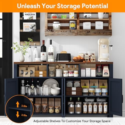knoworld Buffet Sideboard with Storage Farmhouse, Large Kitchen Storage Cabin...