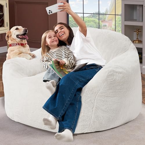 Giant Bean Bag Chair for Adults, Large Memory Foam BeanBag Chairs, Oversized ...