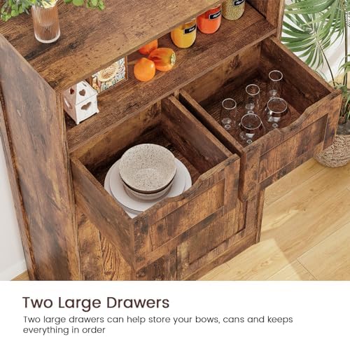 Iwell Bathroom Storage Cabinet with 2 Drawers, Small Kitchen Pantry Cabinet