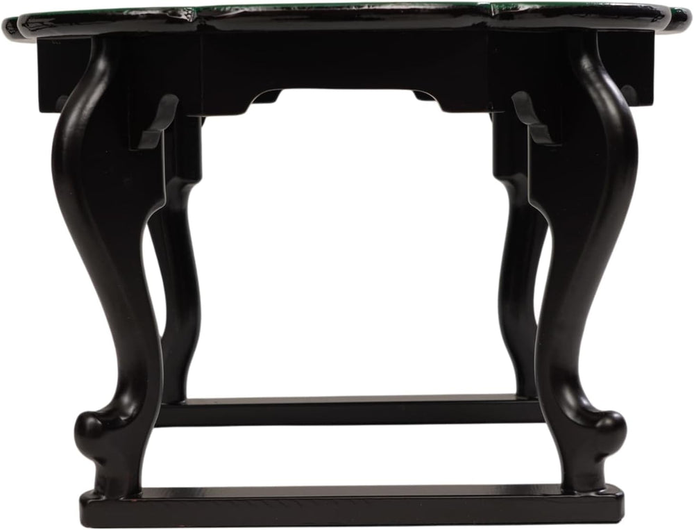 February Mountain Mother of Pearl Tray Table – Round Tea Table with Floral Bu...