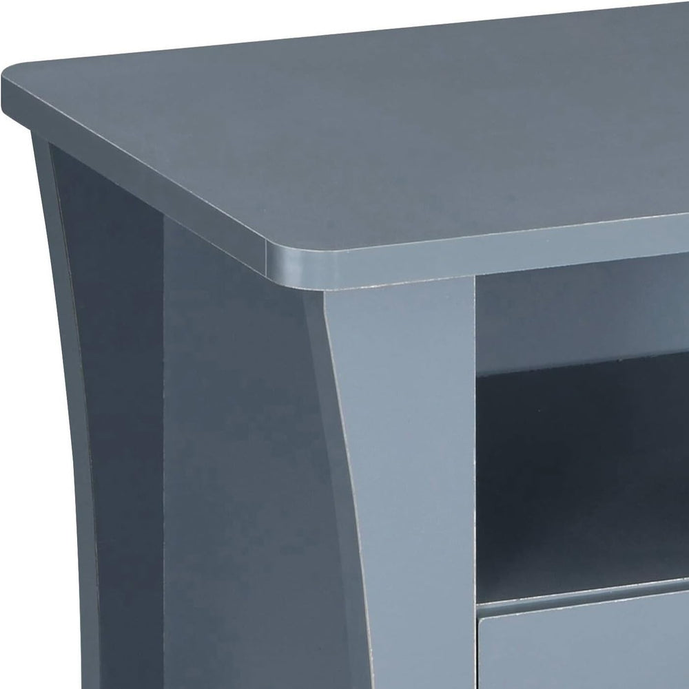 Grey Nightstand with 2 Drawers and Open Shelving,for Small Spaces