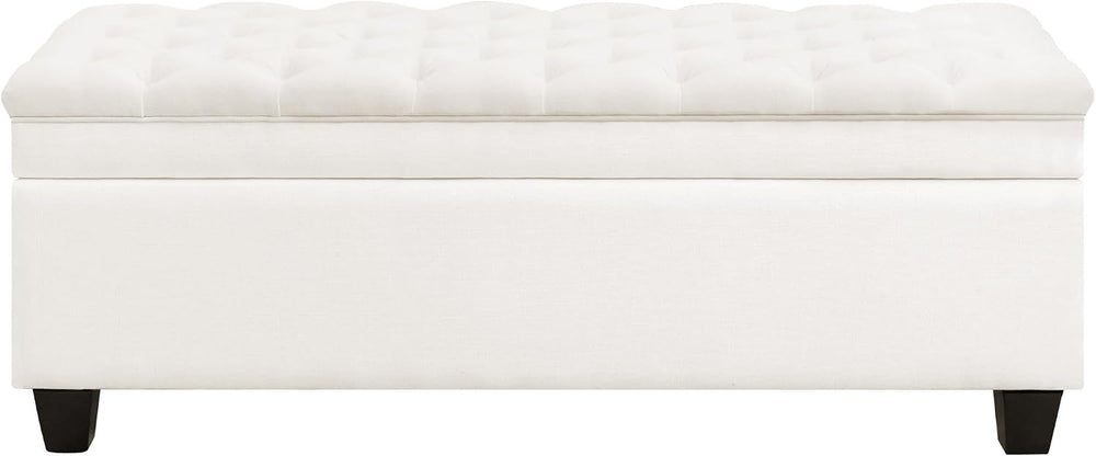 WUTUTUEE 51" Fabric Storage Ottoman Bench, Upholstered Rectangle End of ...