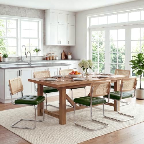 Zesthouse Natural Rattan Dining Chairs Set of 2, Modern Cesca Kitchen Chair