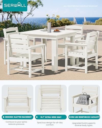 SERWALL HDPE Outdoor Square Dining Set for 4