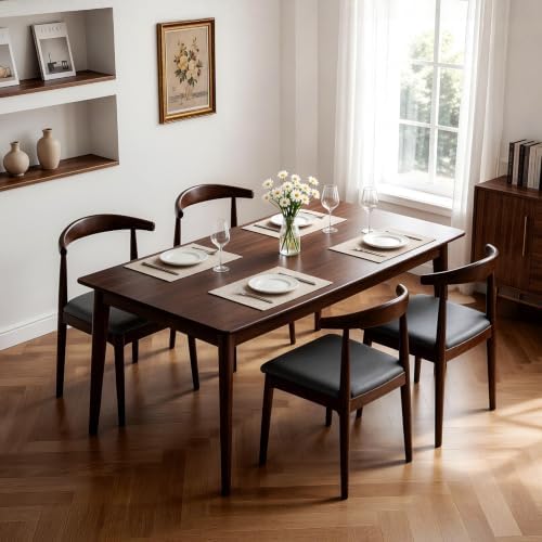 Solid Wood Dining Chairs Set of 2, Mid Century Modern Kitchen Chairs