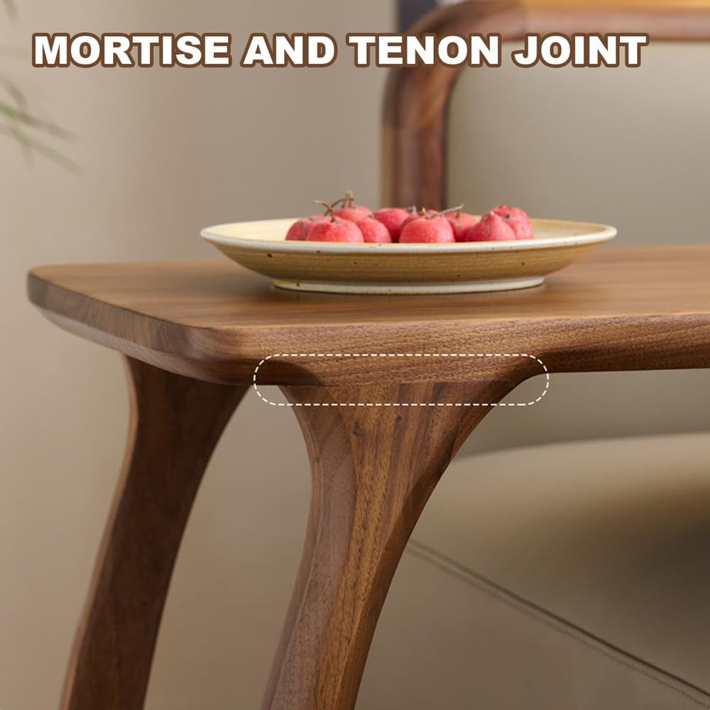Solid Wood Side Table with Sturdy Base, C Shaped End Table for Couch,Couch Ta...