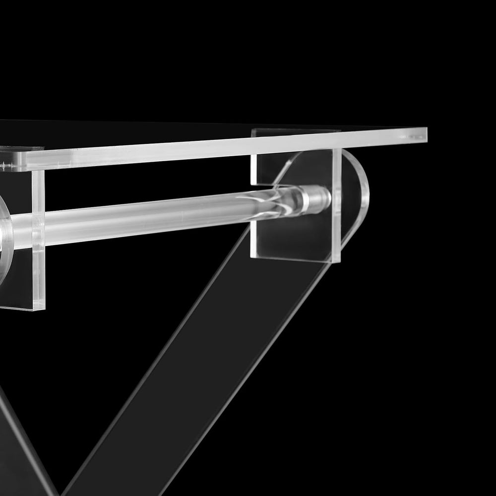 Acrylic Folding Table TV Tray, Foldable Acrylic Computer Stand, X Table Leg T...