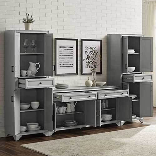 Crosley Furniture Tara 3-Piece Farmhouse Pantry & Sideboard Set