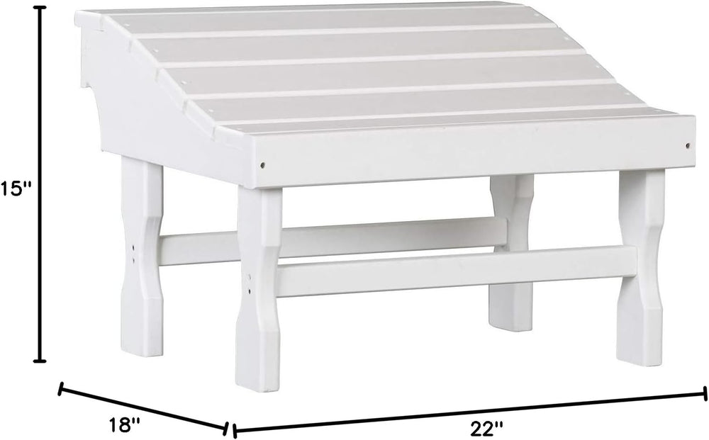 Saving Shepherd 4 Season White Outdoor Ottoman - 100% Recycled Poly Lumber Al...