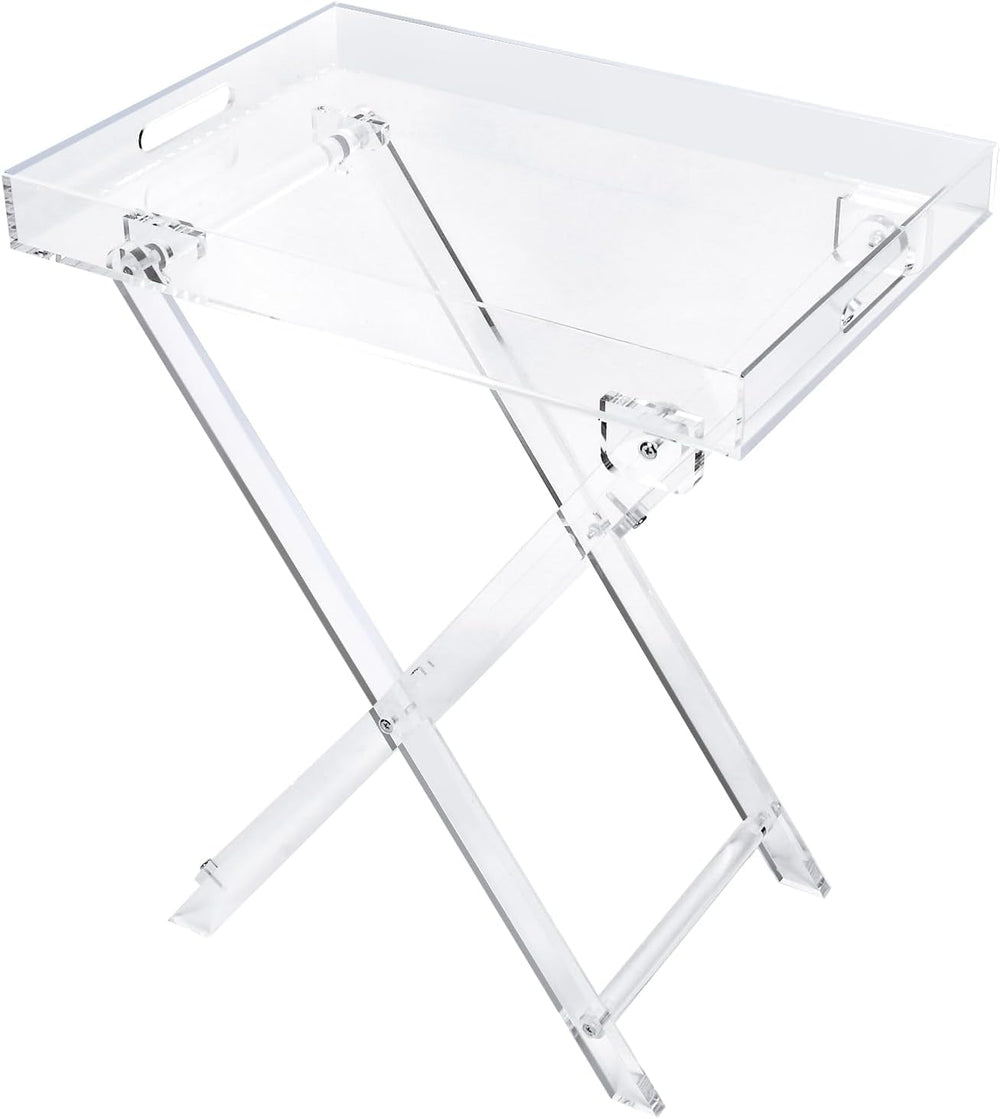 Acrylic Folding Square Tray Table, Clear, 24x20x14 inch, Home, Bar & Show...