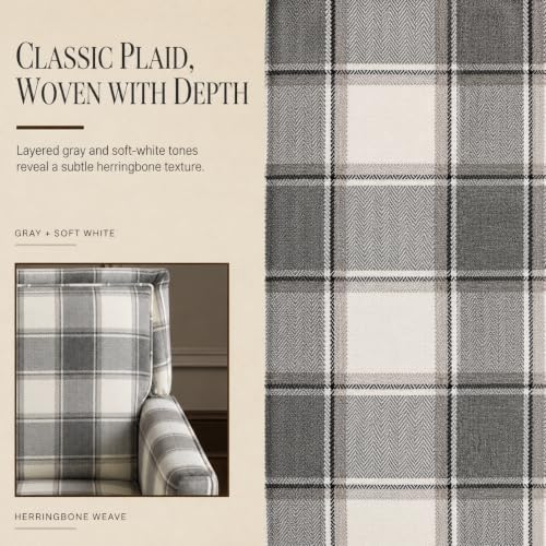 Plaid Accent Chair, Mid-Century Modern Armchair, Upholstered Decorative Readi...