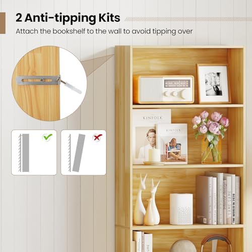 GIANTEX 6-Tier Bookcase, 70" Tall Wooden Bookshelf, Freestanding Storage...