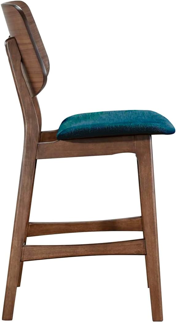 New Classic Furniture Oscar Wood Counter Chair with Teal Cushion (Set of 4), ...