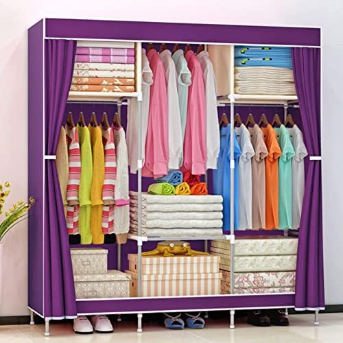 Wardrobe Canvas Wardrobe Fabric Wardrobe Foldable Clothes Closet Storage Orga...