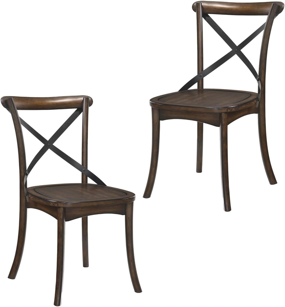 JUSTONE Set of 2 Cross Back Chair, Dining Chair Furniture 2-Pack, Sturdy X-Ba...