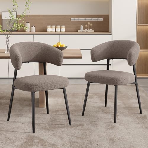 Dining Chairs Set of 4, Mid Century Modern Kitchen Chairs, Boucle Upholstered...