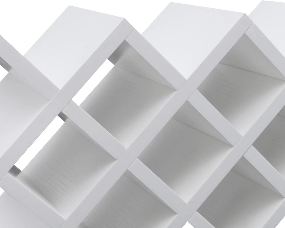 White Wine Racks Countertop for 10 Bottles, Wooden Wine Holder Freestanding W...