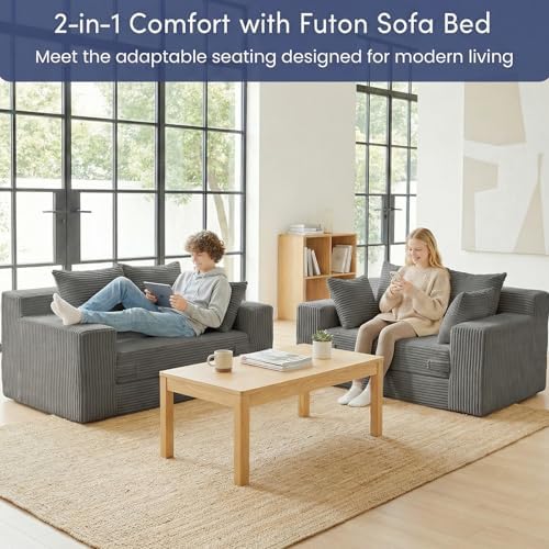 cidludto Couch Loveseat Sleeper, Convertible Sofa Bed Folding Couch Bed Folda...