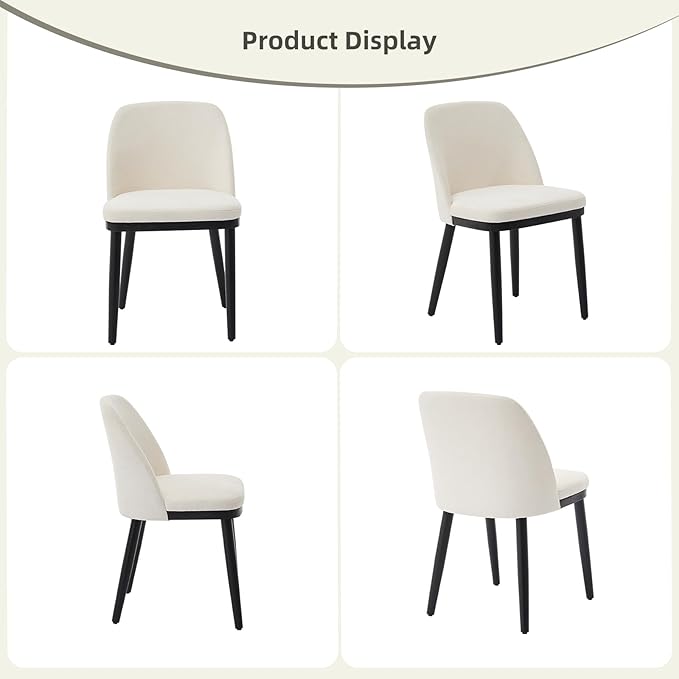 Dining Chair Set of 2, Modern Upholstered Kitchen Chair, Dining Room Chair wi...