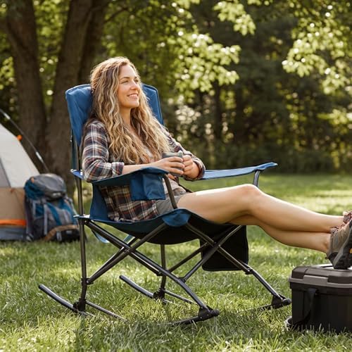 Portal Folding Outdoor Rocking Camping Chair, 350LBS Portable Rocker | 10s Fo...