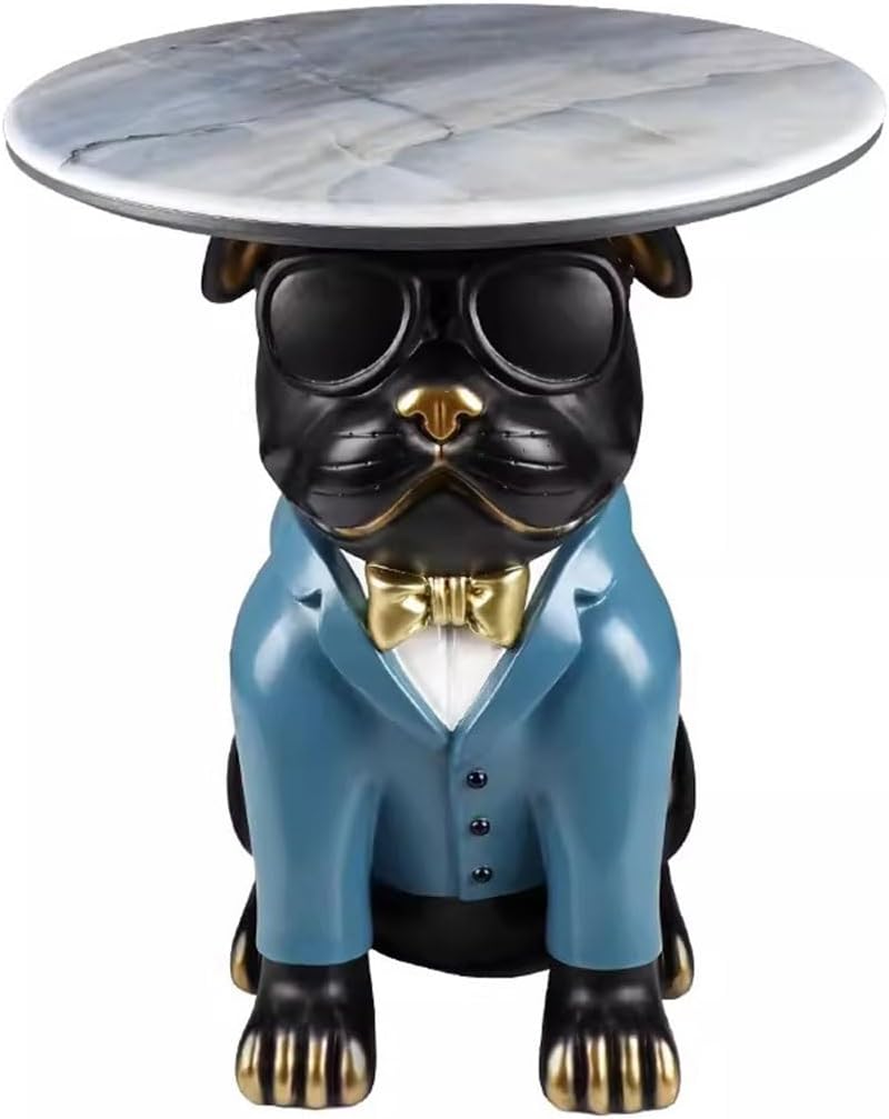 Cool Bulldog Appearance Side Table, Cartoon Animal Accent Table, Small Space ...