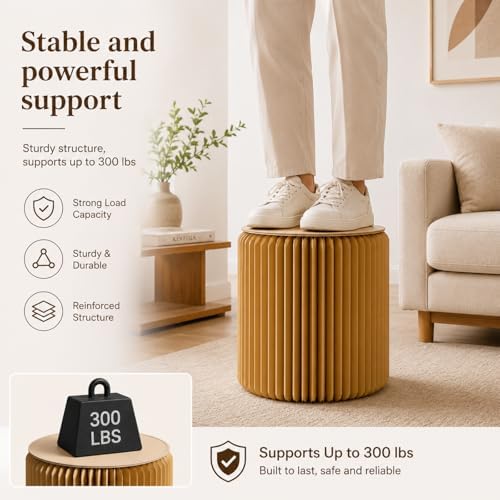Folding Stool-12-Inch Foldable Paper Stool, Portable Folding Stool, Made With...