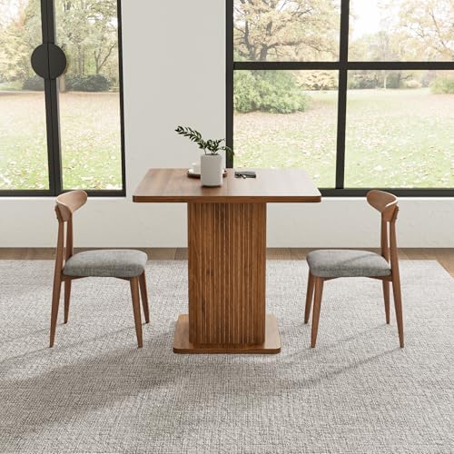 Small Square Dining Table for 2-4, 31.5 Inch Farmhouse Kitchen Table with 2-T...