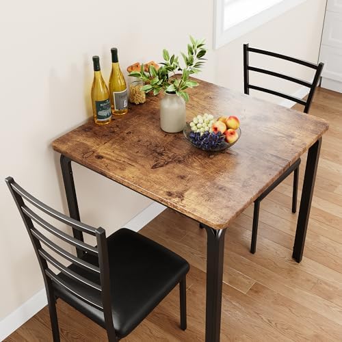 GarveeHome 3-Piece Kitchen Dining Room Table Chair Set for Small Space, Indoo...