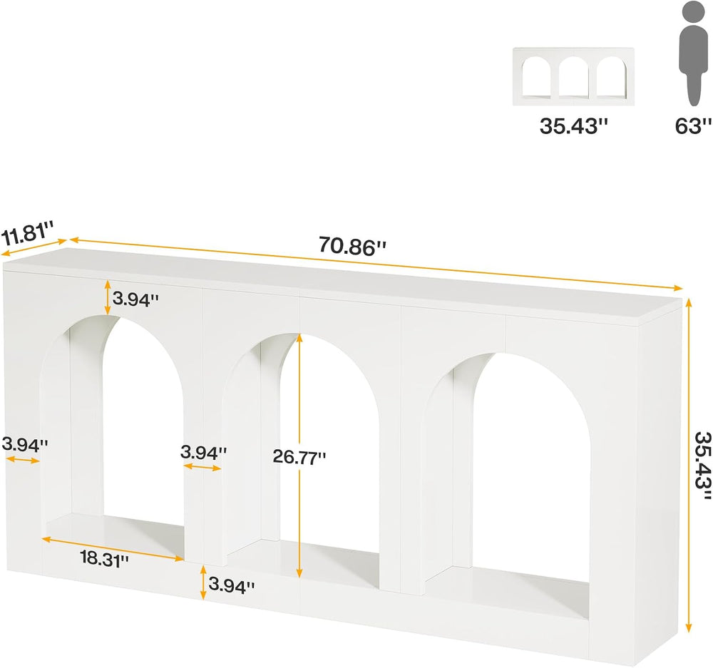 Tribesigns 70.9" White Console Table with Storage, Wood Entryway Entry T...
