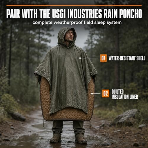 USGI Industries Woobie Blanket, Insulated Water-Resistant Poncho Liner