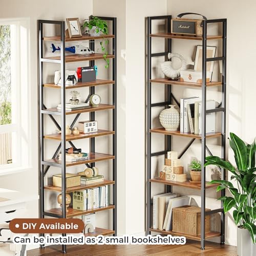 SUPERJARE Triple Bookshelf, Bookcase with 14 Open Display Shelves, Wide Book ...