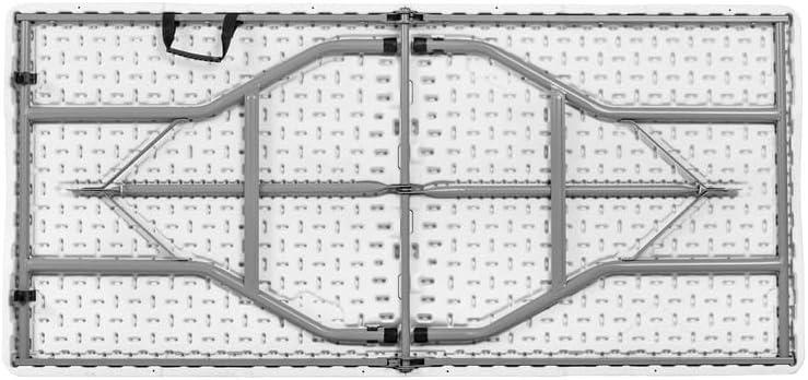 Romig Trestle 5 ft Folding Table, Blow Mold Plastic Top, Fold-in-Half with Ca...