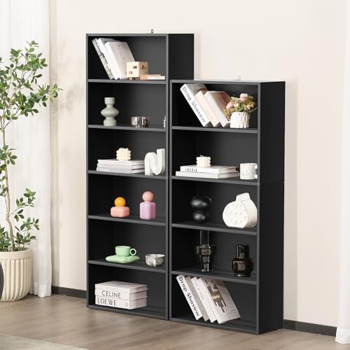Sweetcrispy 6 Shelf Bookcase Open Display Bookshelf Storage Organizer
