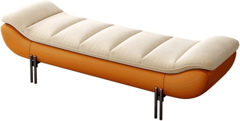 Modern Leathers End of Bed Bench for Bedroom,Upholstered Storage Ottoman Entr...